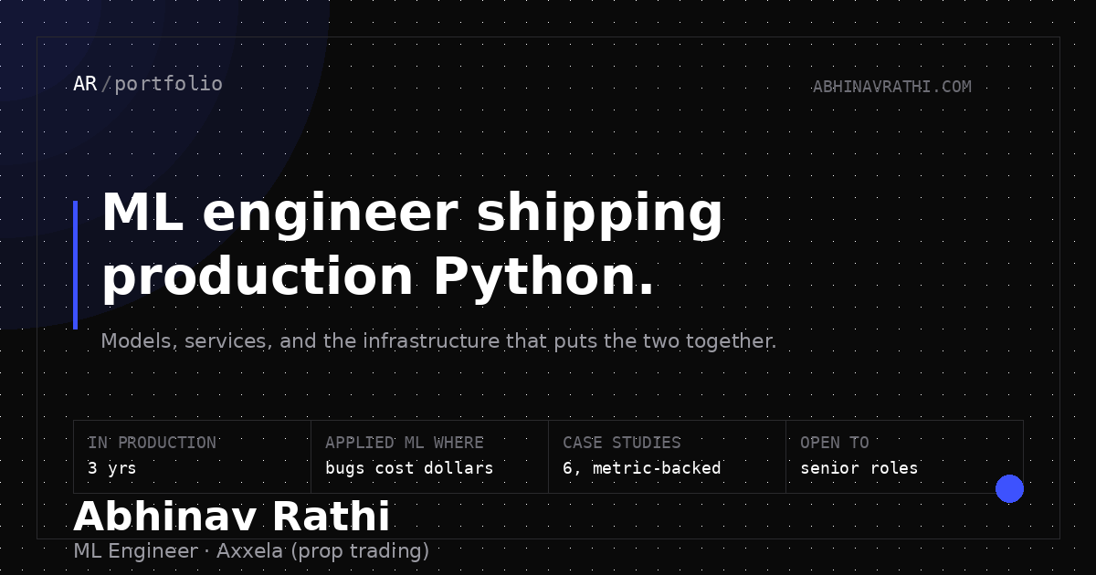 Abhinav Rathi — ML engineer at Axxela